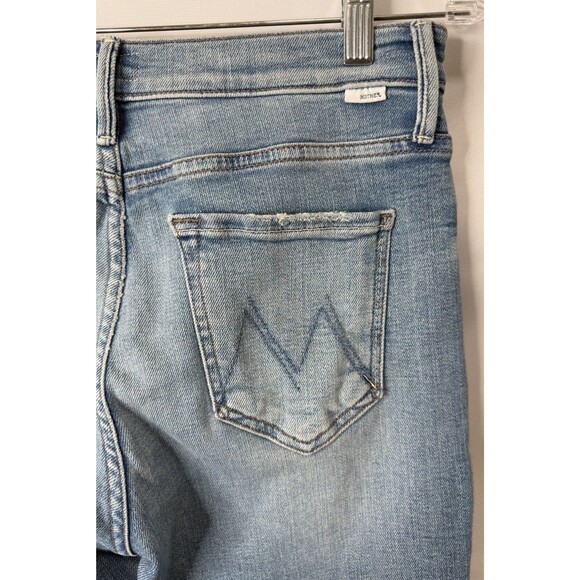 Mother High Waisted Runaway Bootcut Jeans 28 Dropping In Light Denim Blue USA - Picture 6 of 16